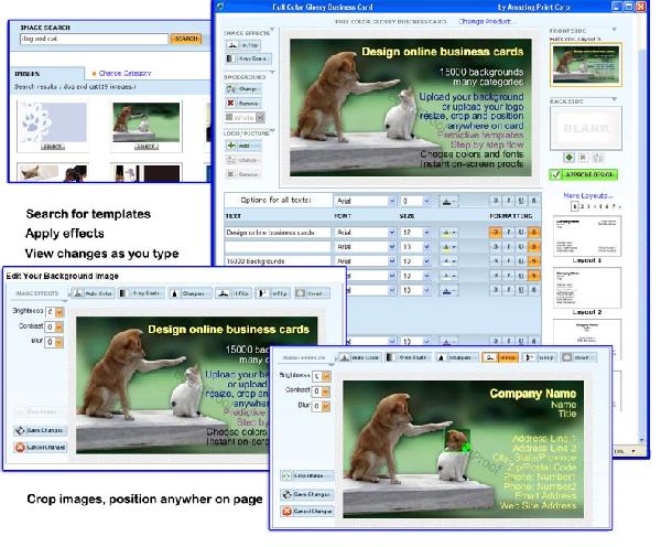 eCardBuilder screen shots